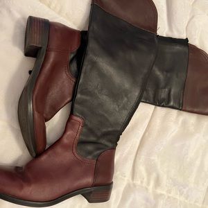 Black & Brown leather riding boots size 8